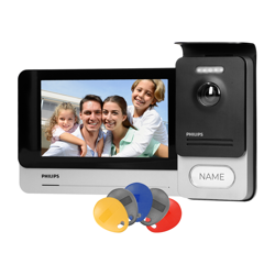 Kit interphone vidéo, mains libres, couleur, LCD 7", écran tactile, menu OSD, WI-FI + APP, contrôle de portail, RFID Philips WelcomeEye Connect 2