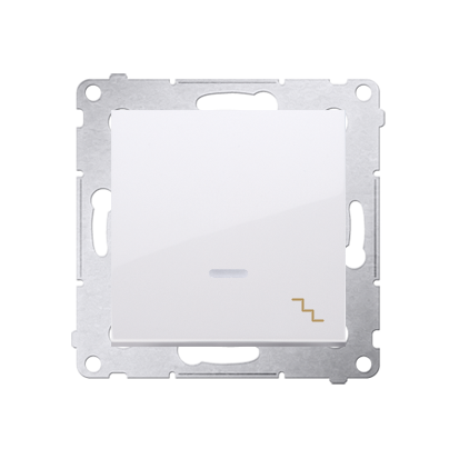 Simon 54 Premium Blanc Interrupteur va-et-vient avec rétro-éclairage LED (module), connecteurs rapides, DW6L.01/11